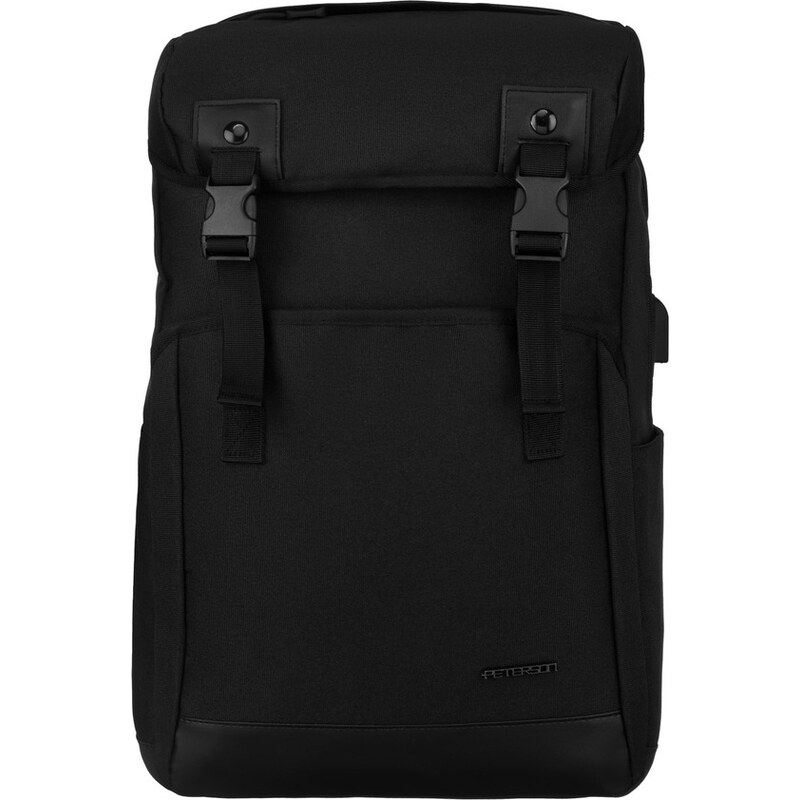 Černý sportovní batoh na notebook s praktickými kapsami Peterson Černá 100461908