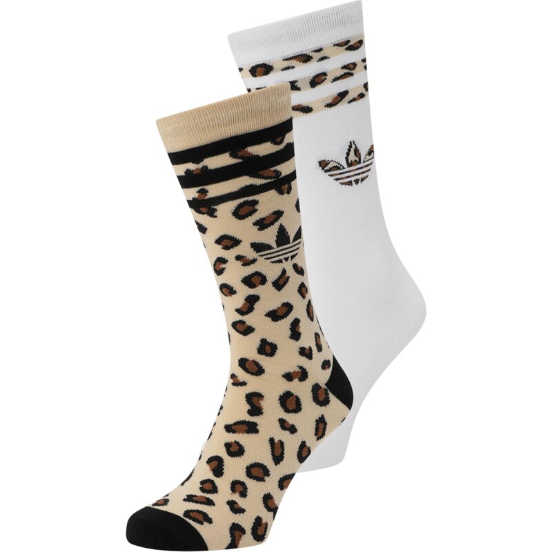 ADIDAS ORIGINALS Ponožky Leopard Crew 2 Pairs béžová / černá /