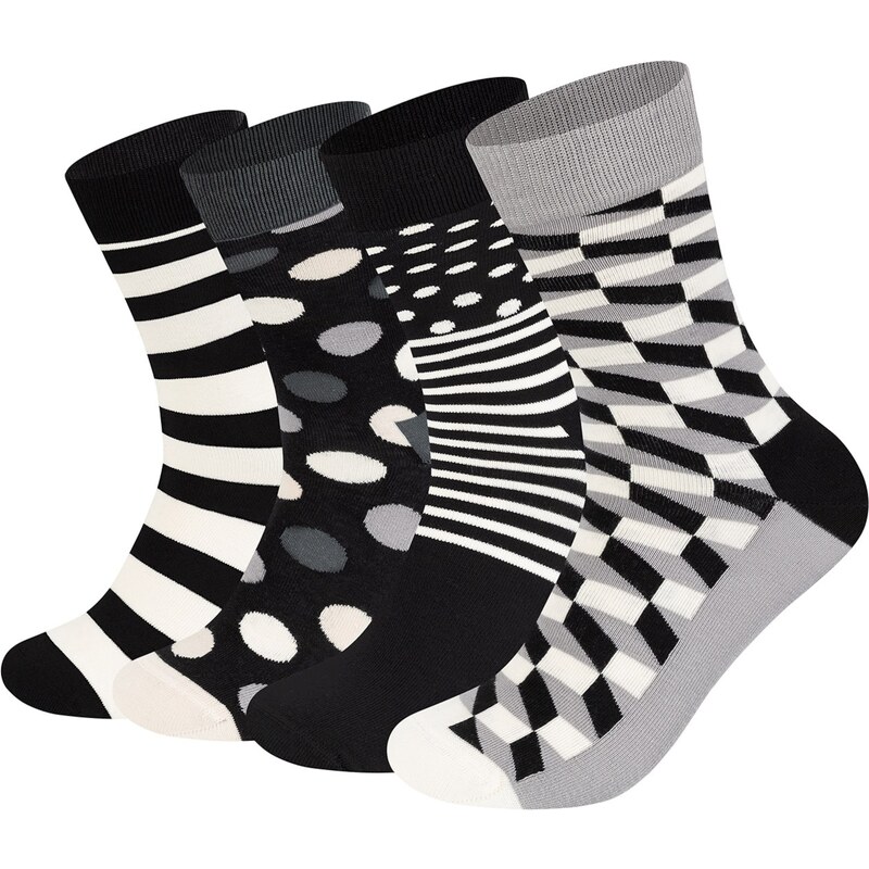 Happy Socks Ponožky šedá / černá / bílá 75684533