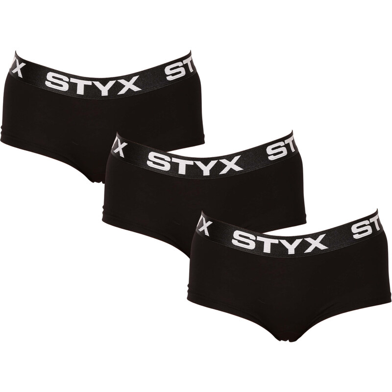 3PACK dámské kalhotky Styx s nohavičkou černé (3IN0960) 101735945