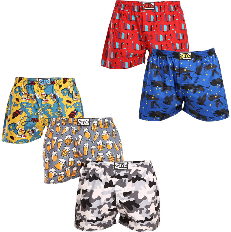 5PACK pánské trenky Styx art klasická guma vícebarevné
