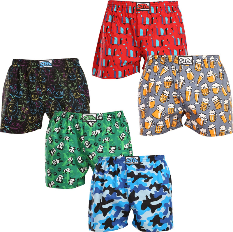5PACK pánské trenky Styx art klasická guma vícebarevné