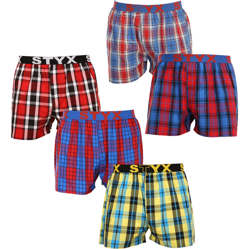 5PACK pánské trenky Styx sportovní guma vícebarevné (5B0987351)