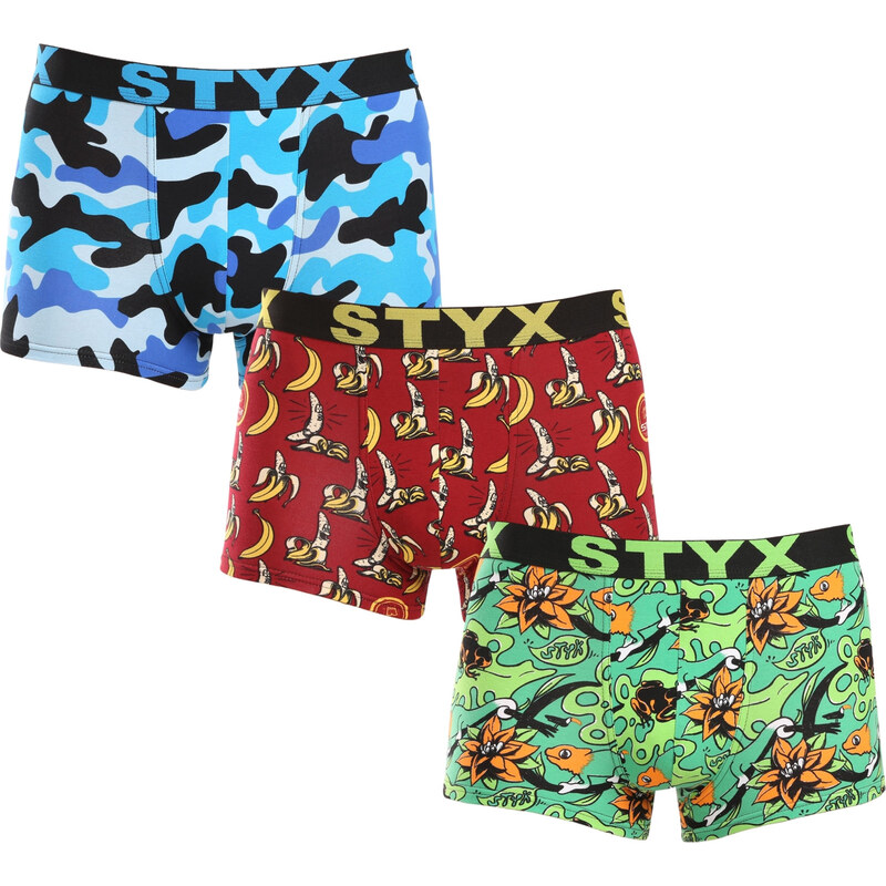 3PACK Pánské boxerky Styx art sportovní guma nadrozměr (3R13970)