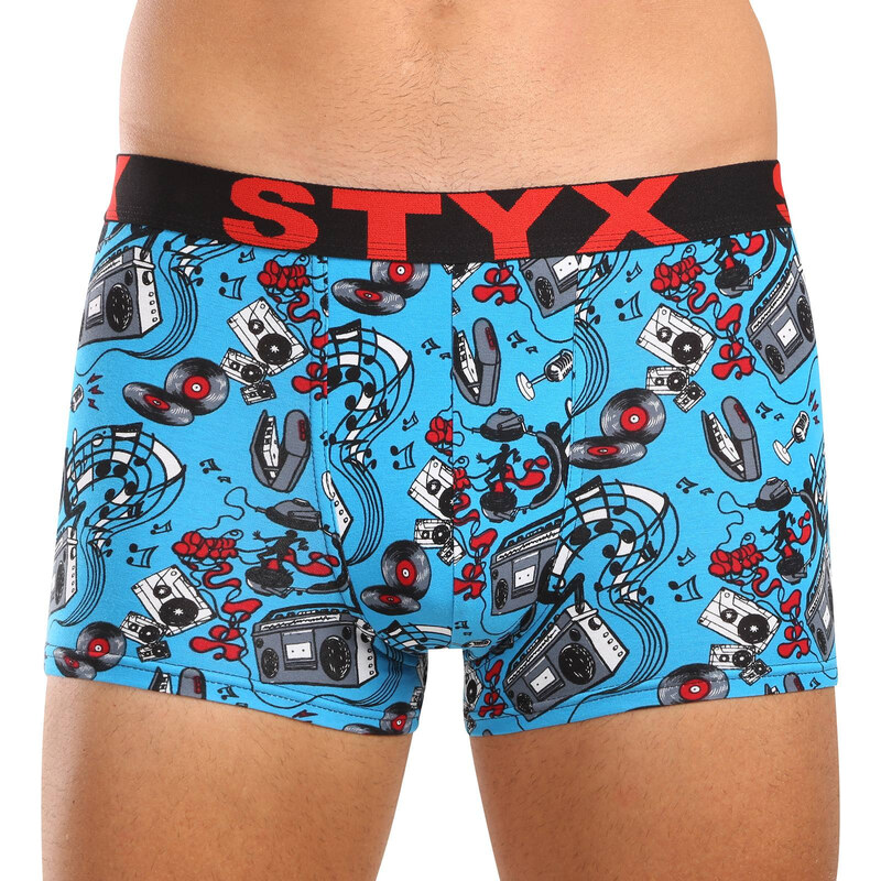 Pánské boxerky Styx art sportovní guma nadrozměr hudba (R1558)