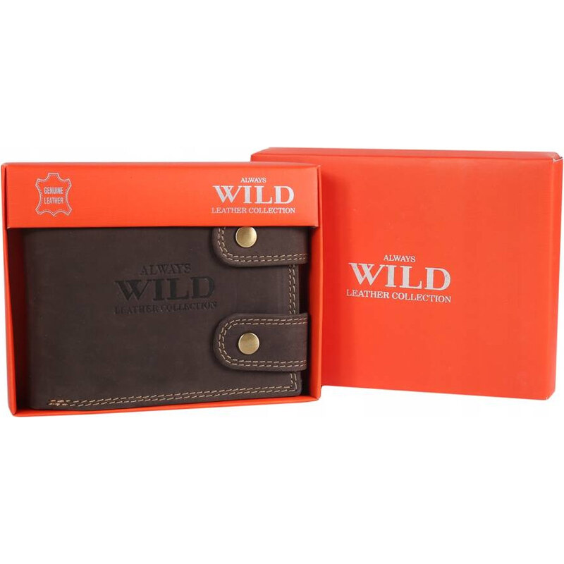 Always Wild hnědá kožená pánská peněženka s RFID systémem A272 96553095