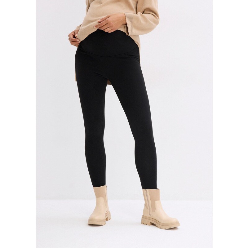 bonprix Hřejivé těhotenské termo legíny Slim Fit černá Žena
