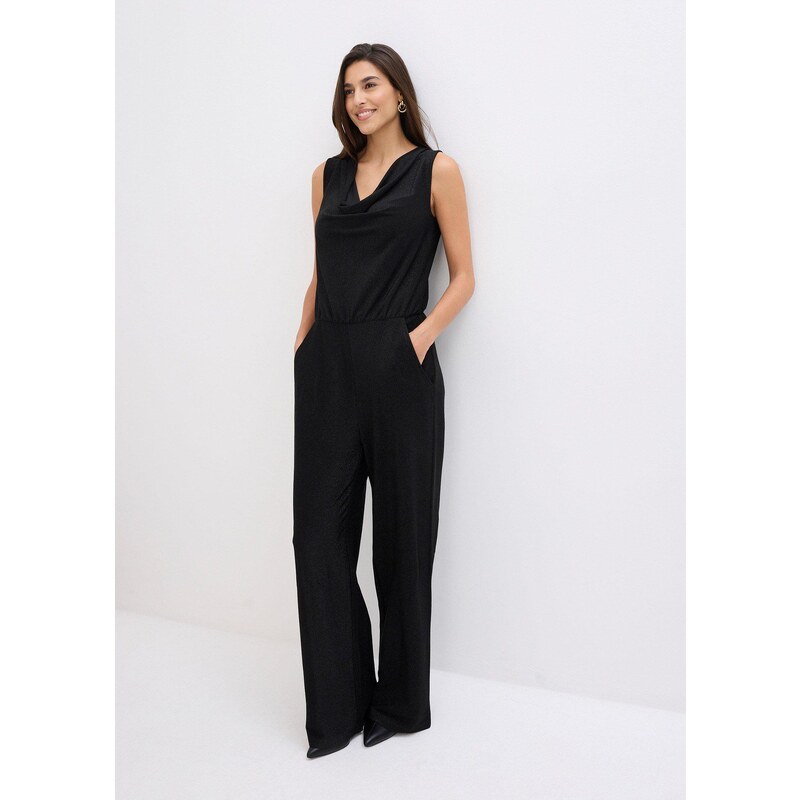 bonprix Jumpsuit s třpytivými prvky černá Žena 114460249