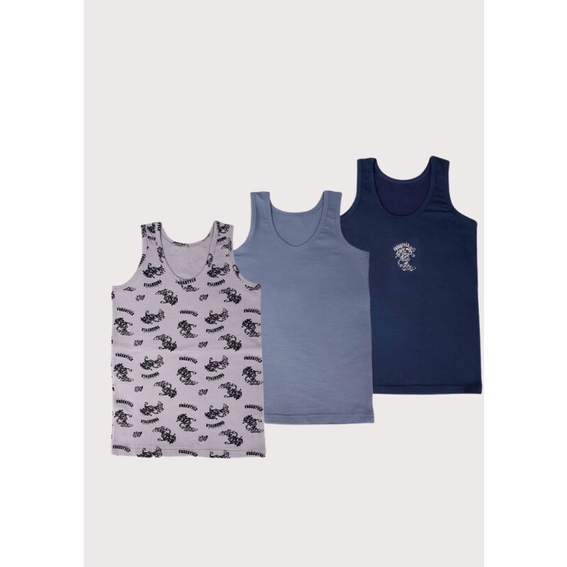 Naspani Chlapecká tílka set 3 kusů ROBOTI TRE019