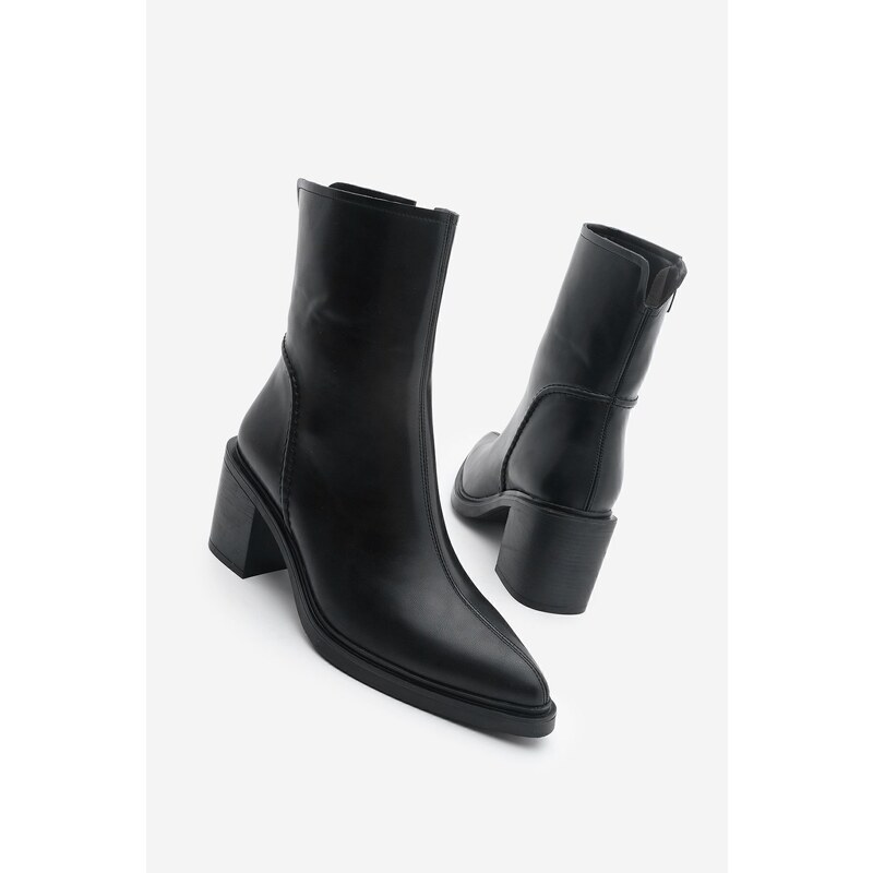 Marjin Womens Side Zipper Stitch Detailed Casual Heeled Boots Lakos 101777684