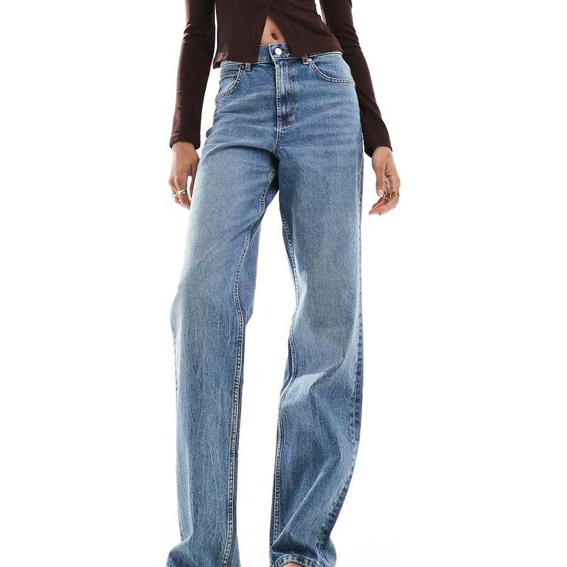 ASOS Tall ASOS DESIGN Tall comfort stretch straight leg jean in mid 101793420
