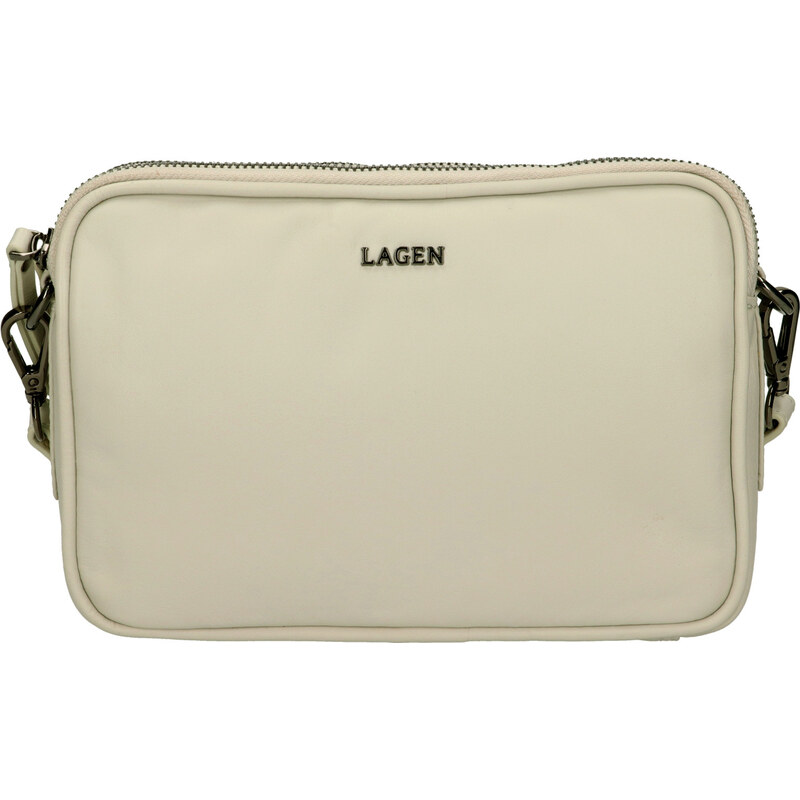 Dámská kožená crossbody kabelka Lagen Bruna - šedá