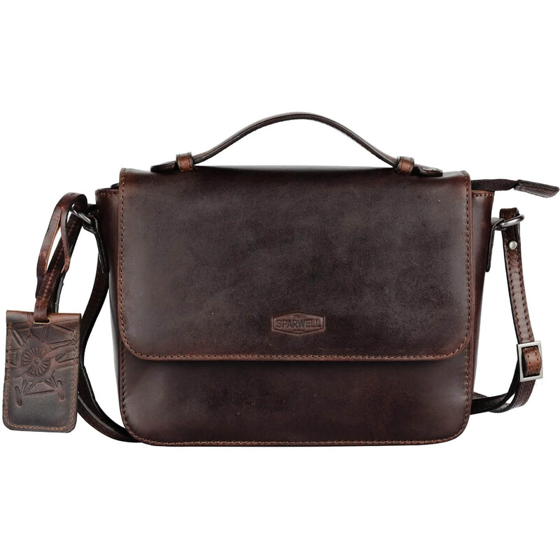 Dámská kožená crossbody kabelka Sparwell Matilde - hnědá 103846509