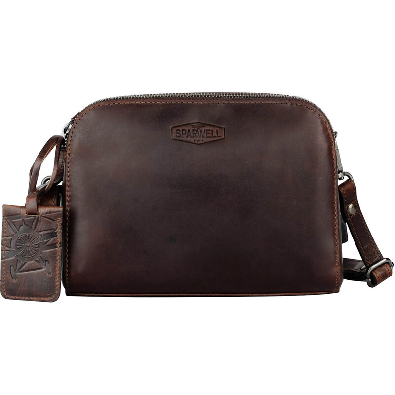Dámská kožená crossbody kabelka Sparwell Petra - hnědá 103846507