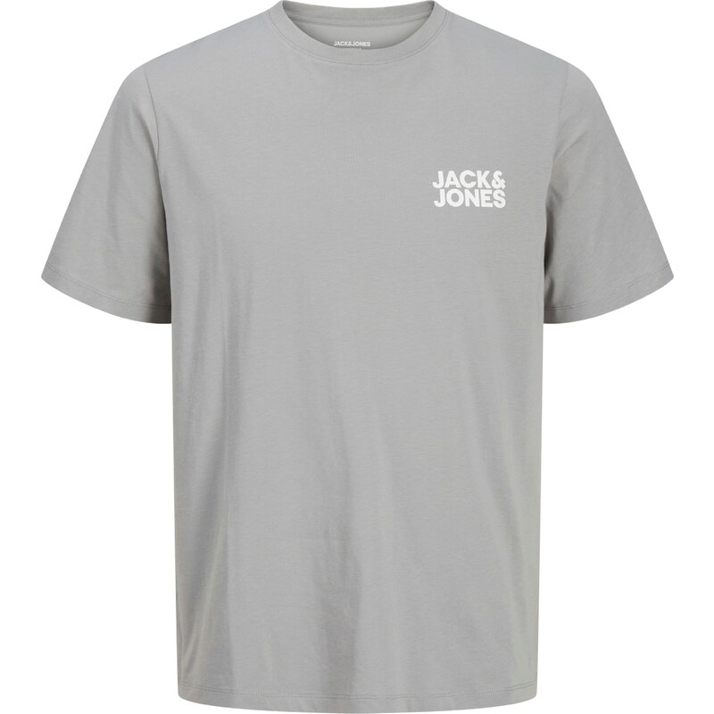 JACK & JONES Tričko Corp šedá / bílá
