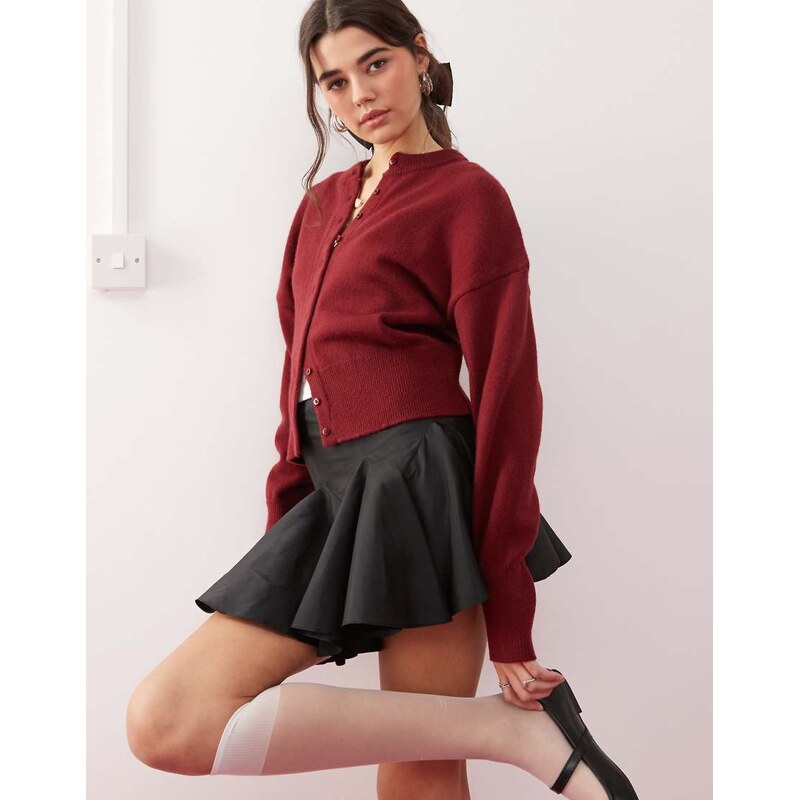Miss Selfridge taffeta mini skirt in black