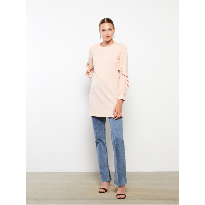 LC Waikiki Crew Neck Plain Long Sleeve Womens Tunic