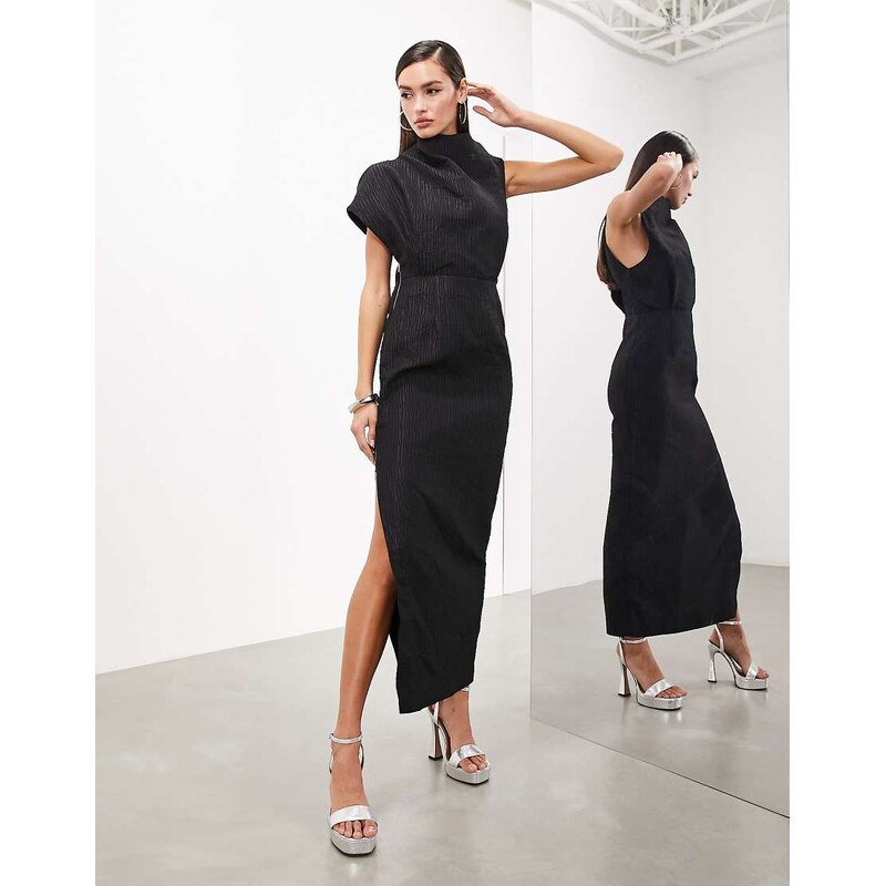 ASOS EDITION statement textured high neck sleeveless maxi dress in 102326630