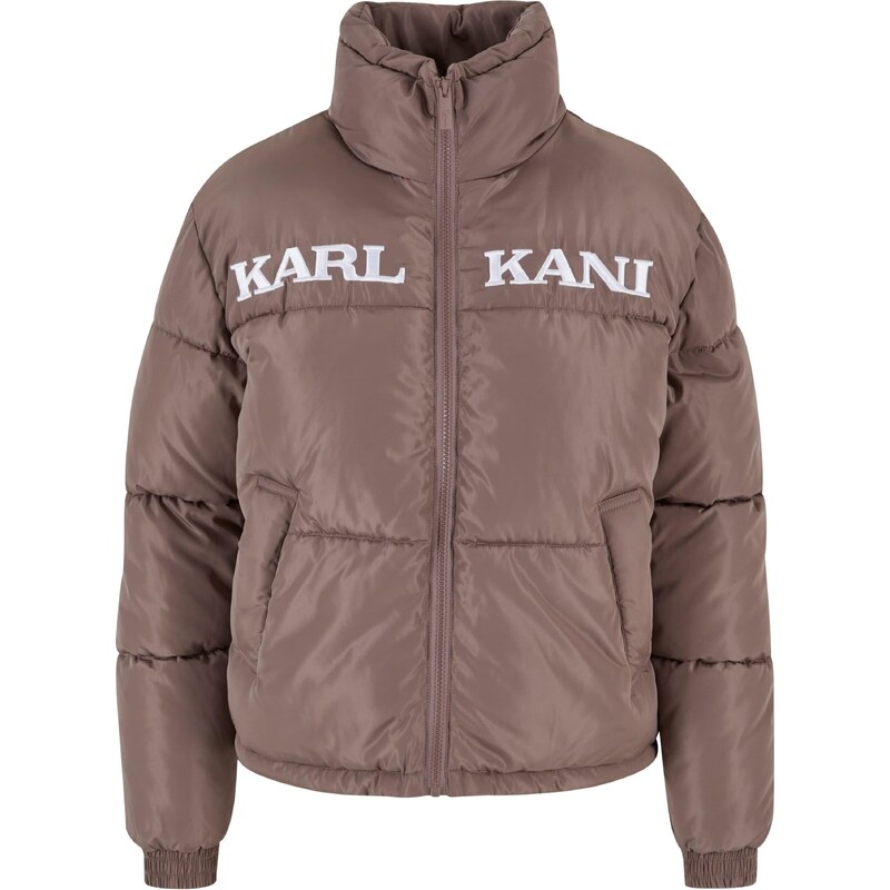 Karl Kani Zimní bunda Essential šedobéžová / bílá
