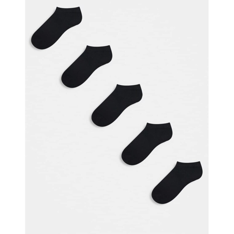 Brave Soul 5 pack trainer socks in black