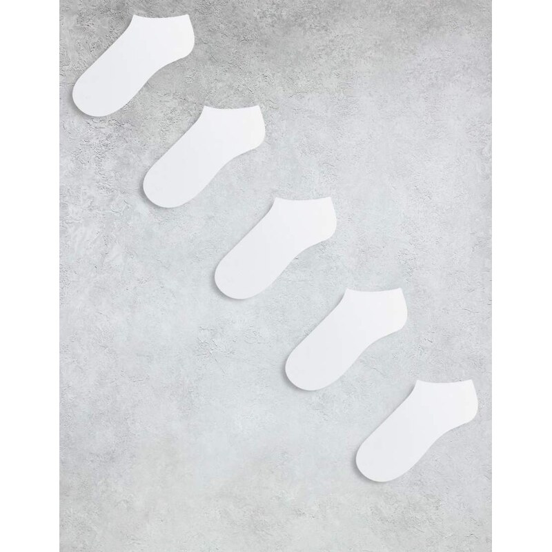Brave Soul 5 pack trainer socks in white 101890261
