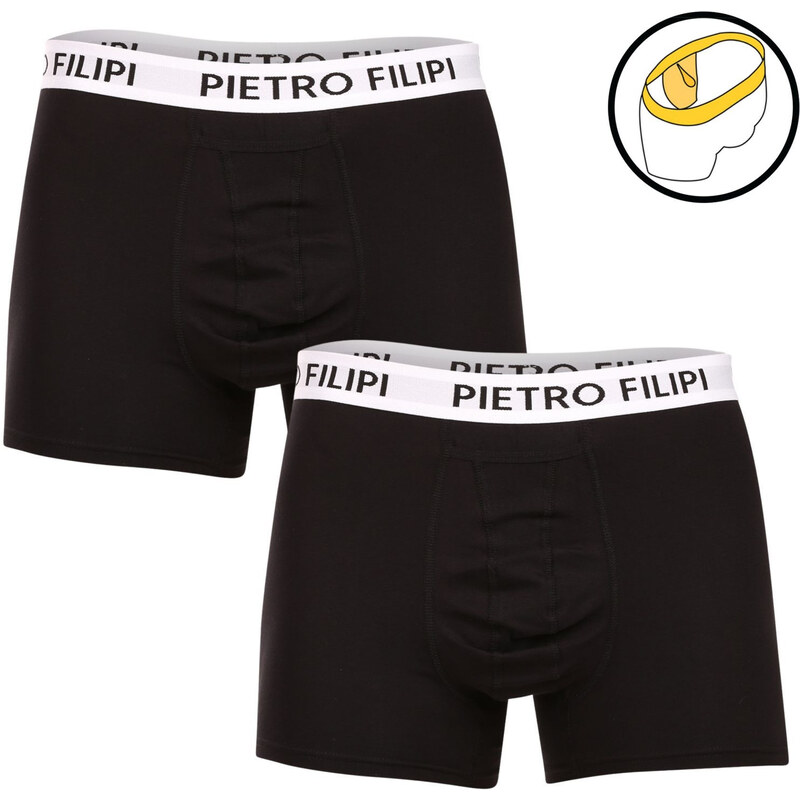 2PACK pánské boxerky Pietro Filipi balls holder černé (2BCL003) 92408720