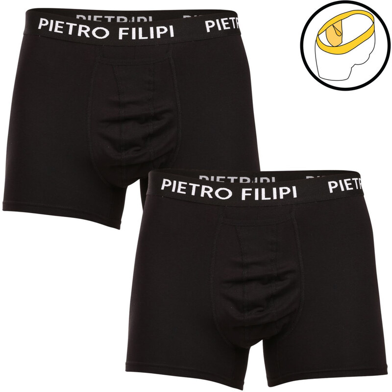 2PACK pánské boxerky Pietro Filipi balls holder černé (2BCL002) 92408721