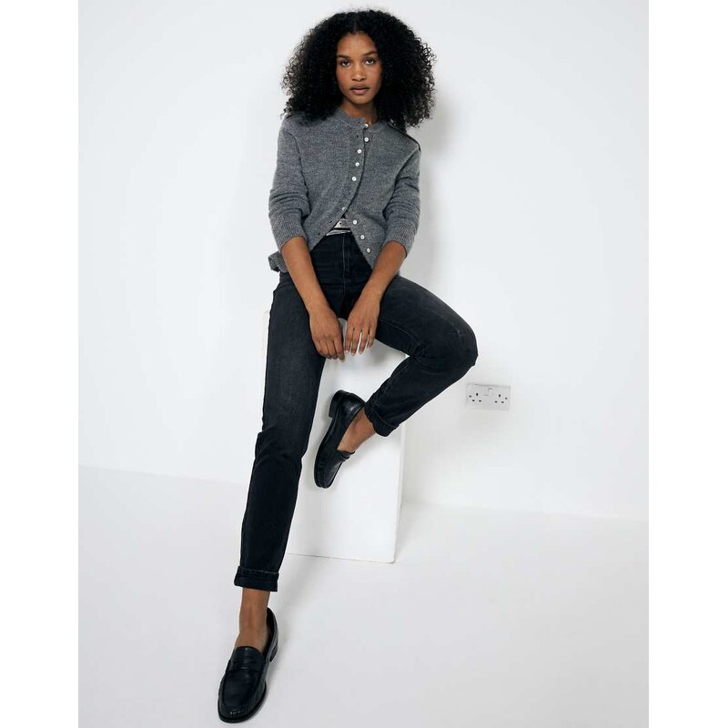 River Island Petite mom jean in black 101894844