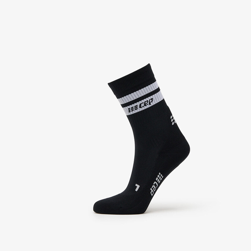 Ponožky CEP 80s Mid Cut Compression Socks Black/ White S 101903635