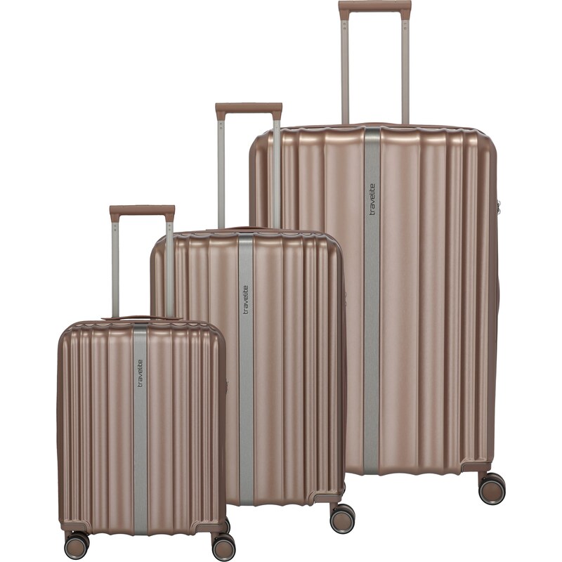 Sada cestovních kufrů Travelite Paros 4w S,M,L Cappuccino 101903804