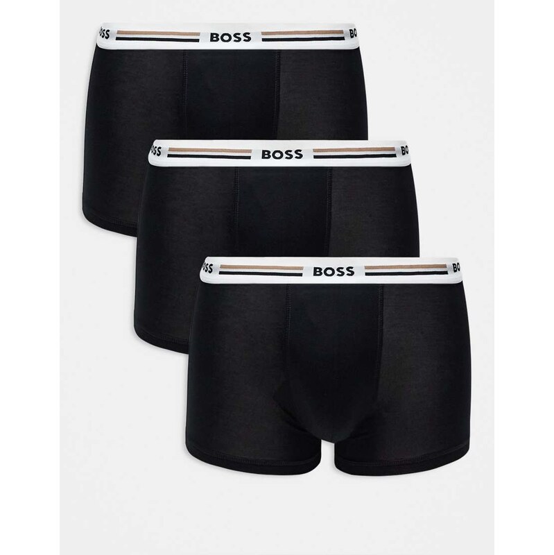 BOSS Bodywear 3 pack revive boxer briefs in black