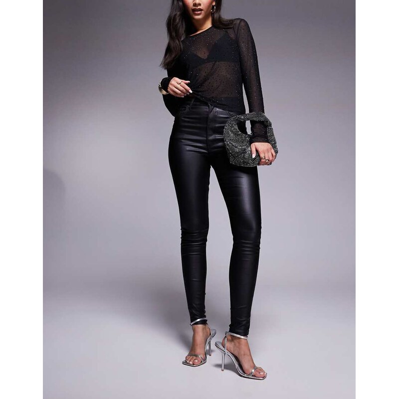 ASOS DESIGN ultimate skinny jeans in coated black