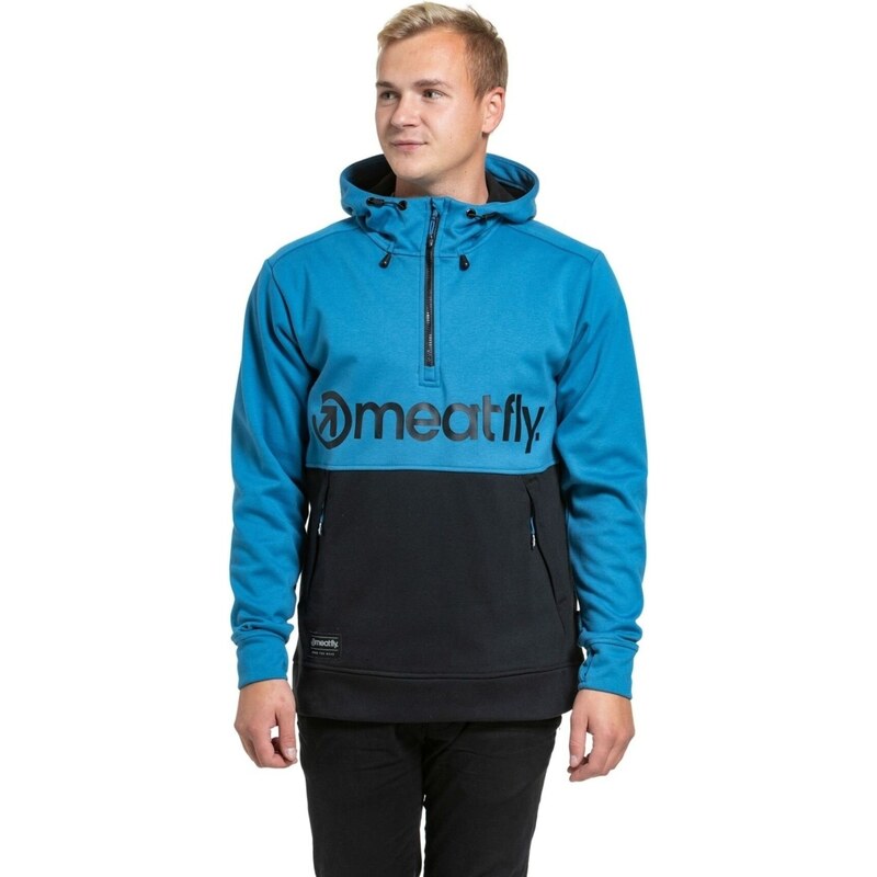 Meatfly pánská technická mikina Tason Blue / Black | Černá