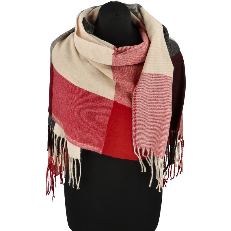 CASHMERE Moderní dámská šála Isla, červená 101907118