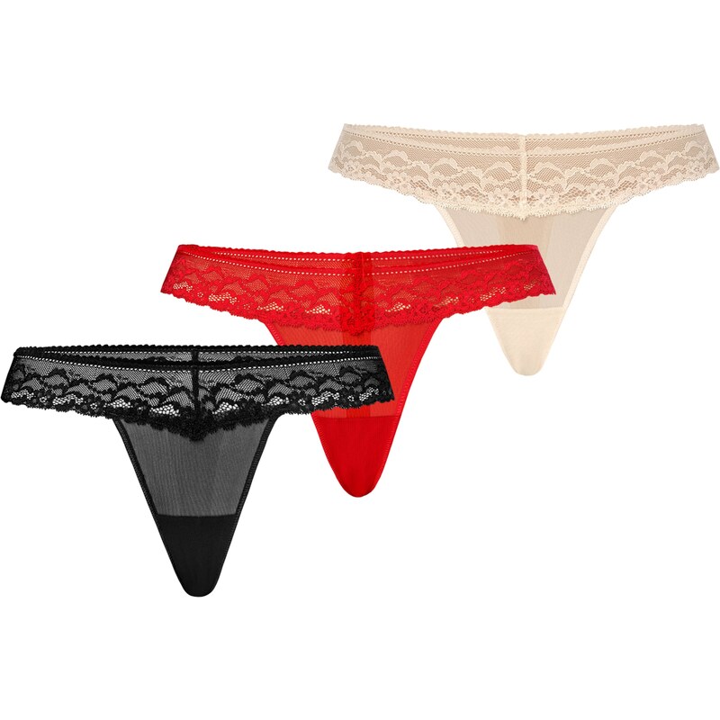 TEYLI Tanga Leo béžová / červená / černá 105464095
