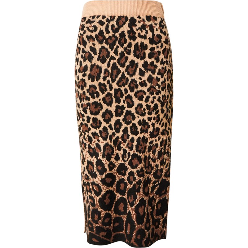VERO MODA Sukně VMWHITNEY béžová / hnědá / černá 102334615
