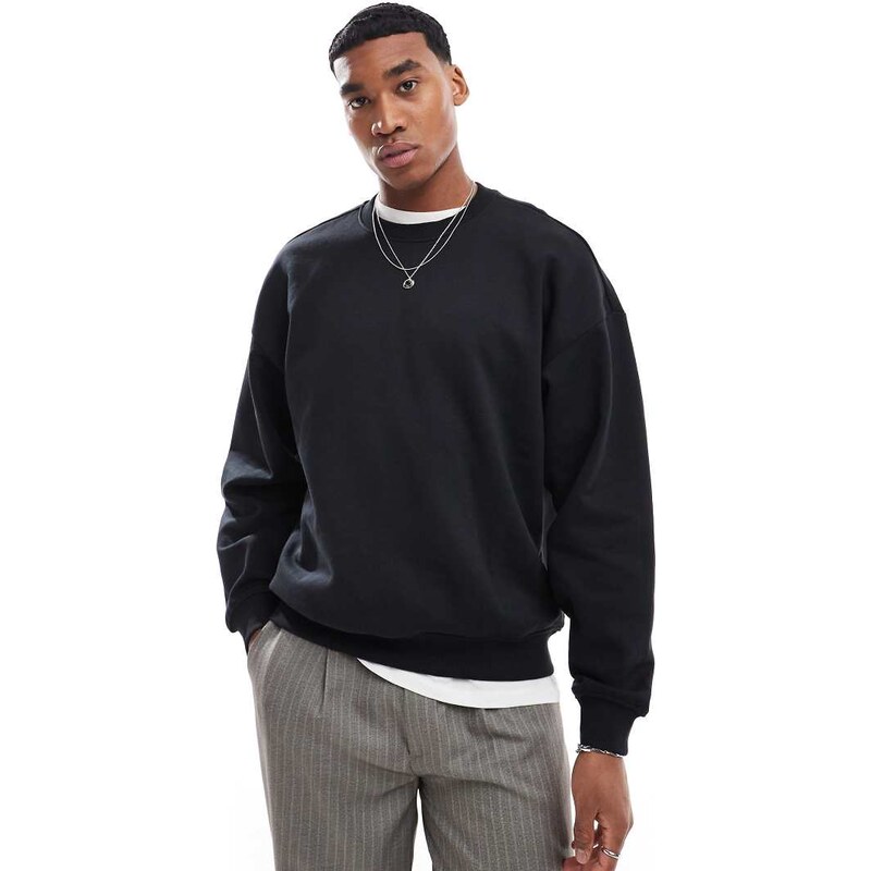 ONLY & SONS oversized crew neck sweat in black