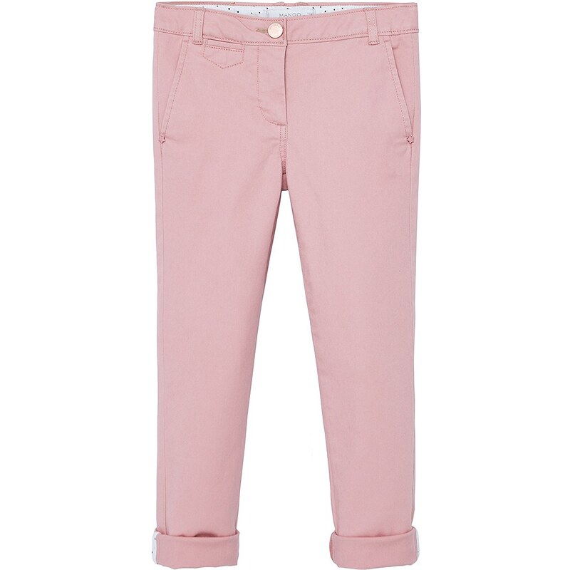Mango Kids - Kalhoty pro děti Savan 104-164cm - pastelově růžová