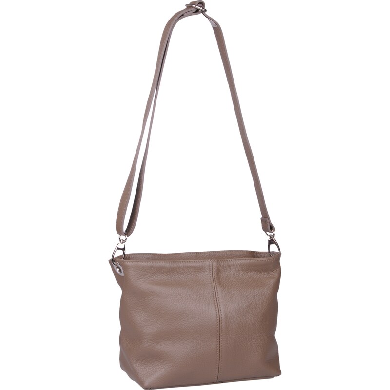 Hnědá kožená italská crossbody kabelka Prisca Taupe NovaKabelka.cz 31345016