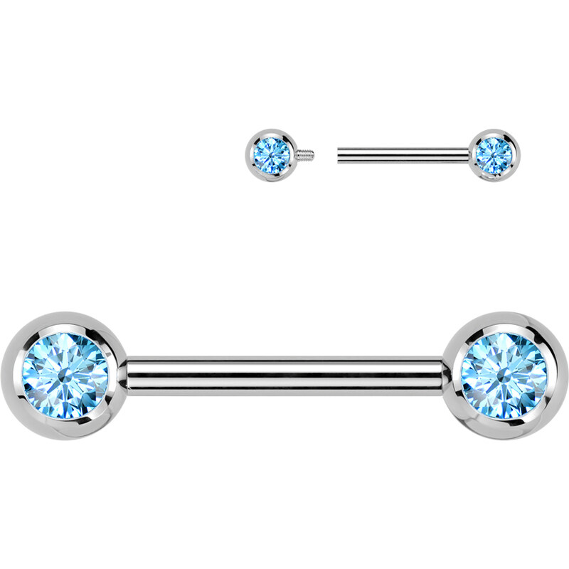 Atreya Titanový piercing do bradavky s vnitřním závitem a