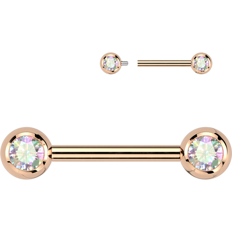 Atreya Titanový piercing do bradavky s vnitřním závitem a