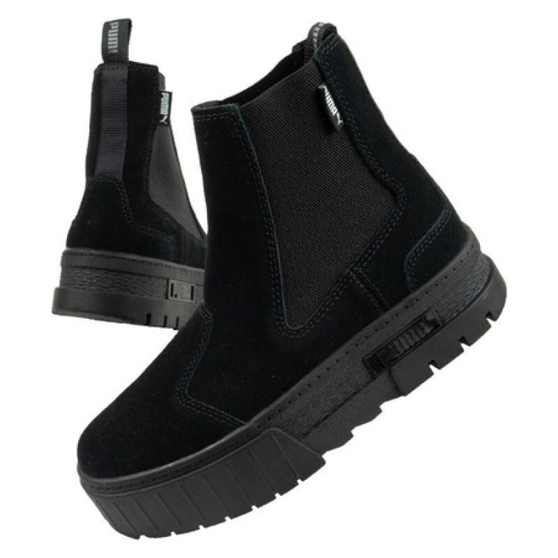 Dámské kotníčkové boty Mayze Chelsea Suede W 382829 01 Černá -