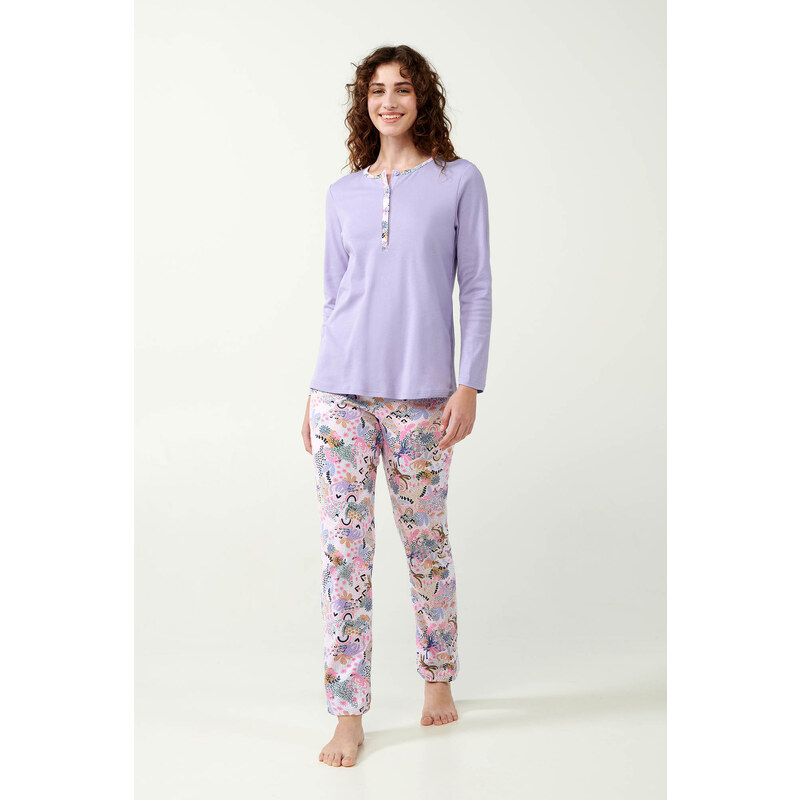 Bavlněné pyžamo Lavender Sweet 21300 - Vamp 113454001