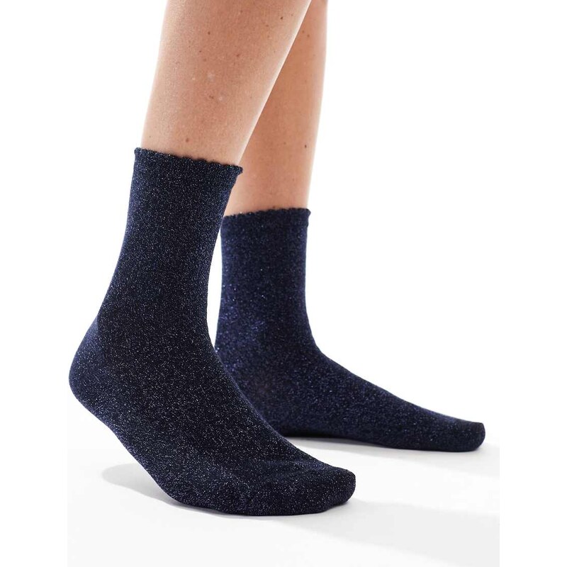 Pieces glitter socks in sky captain-Black 101987869