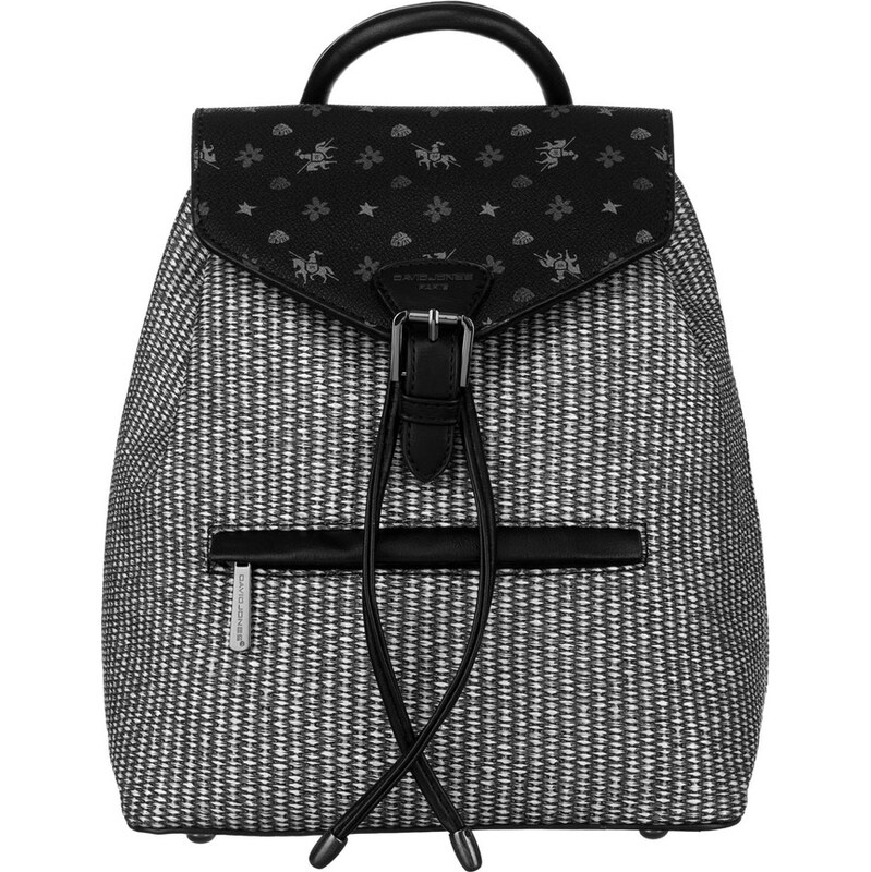David Jones černý elegantní dámský batoh s jemným vzorem Černá