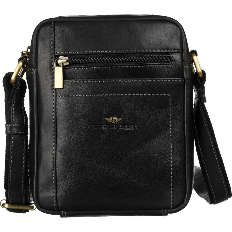 Peterson Černá crossbody z kůže PTN TB-117-COM BLACK