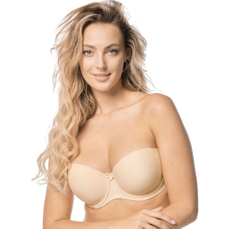 AVA LINGERIE Hladká podprsenka bardotka Mefemi Eva Béžová 97715720