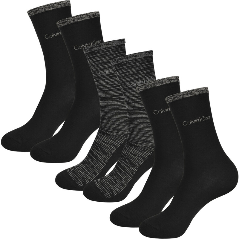 Calvin Klein dámské černé ponožky 3 pack