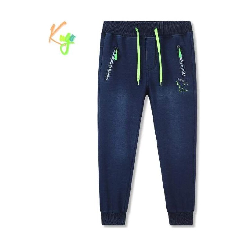 Chlapecké riflové tepláky - kalhoty zateplené Kugo FK0356 modré,