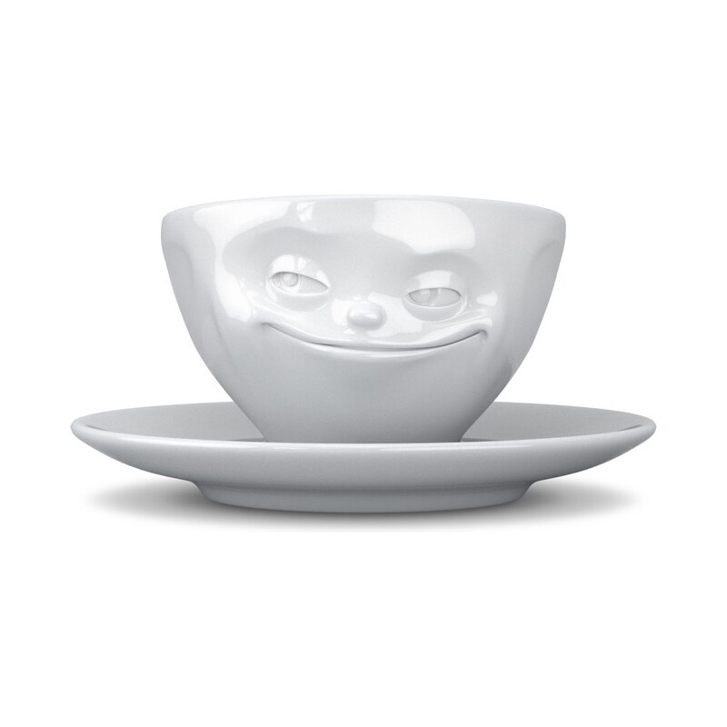 Usměvavý hrneček na espresso, bílý 58products